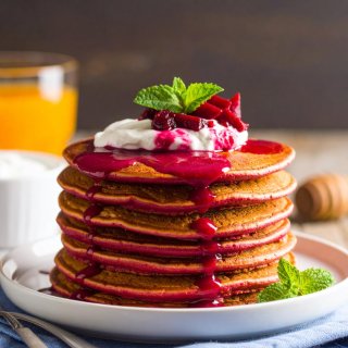 Pfannkuchen mit Rote Bete