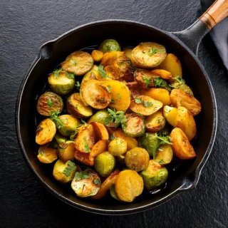 Rosenkohl-Kartoffel Pfanne