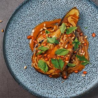 Auberginen mit Granatapfelmelasse