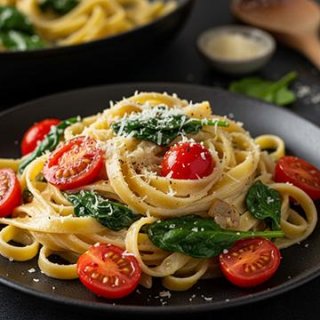 Tagliatelle mit Babyspinat & Cherrytomaten
