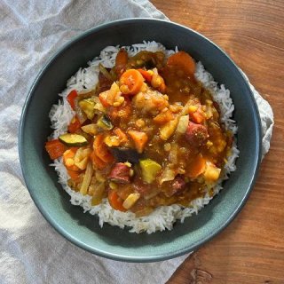 Linsen-Merguez-Gemüse