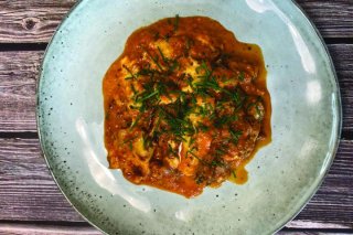 Überbackenes Gyros Metaxa-Art