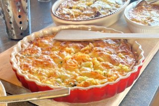 Aufgedrehte Möhren Zucchini Quiche