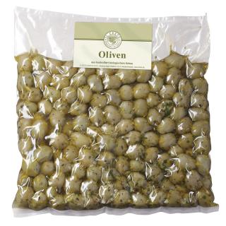 Grüne Oliven ohne Stein, mariniert (Großgebinde)