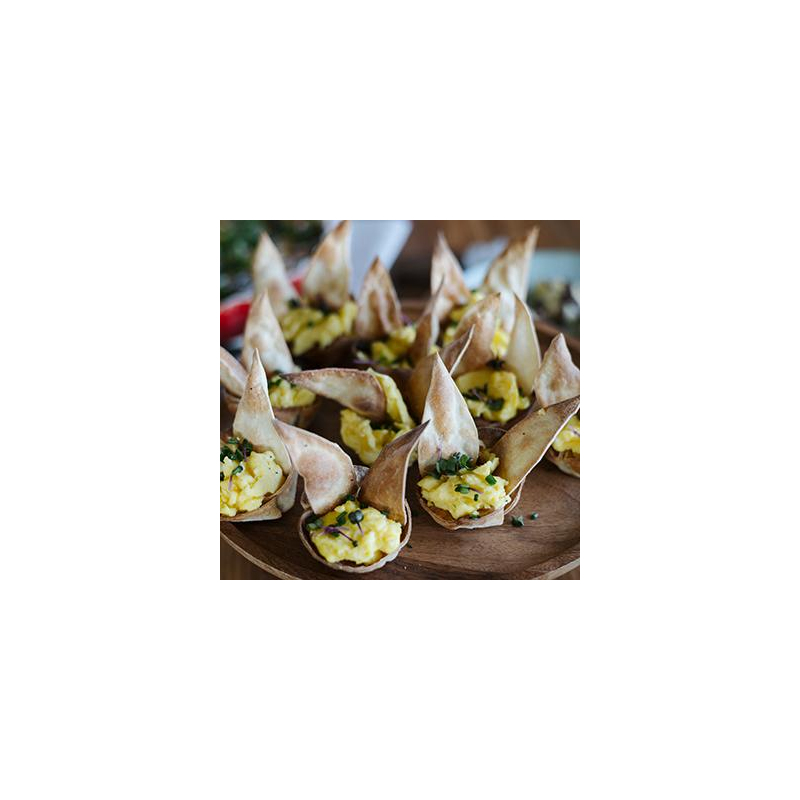 Flammkuchenkörbchen mit Rührei