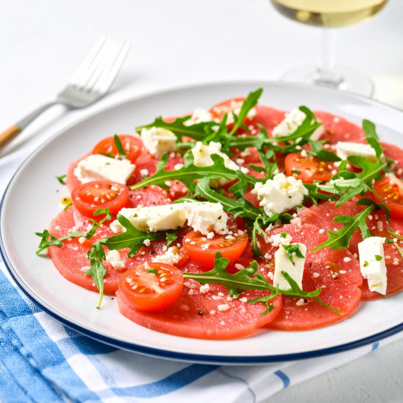 Melonen-Tomaten-Carpaccio