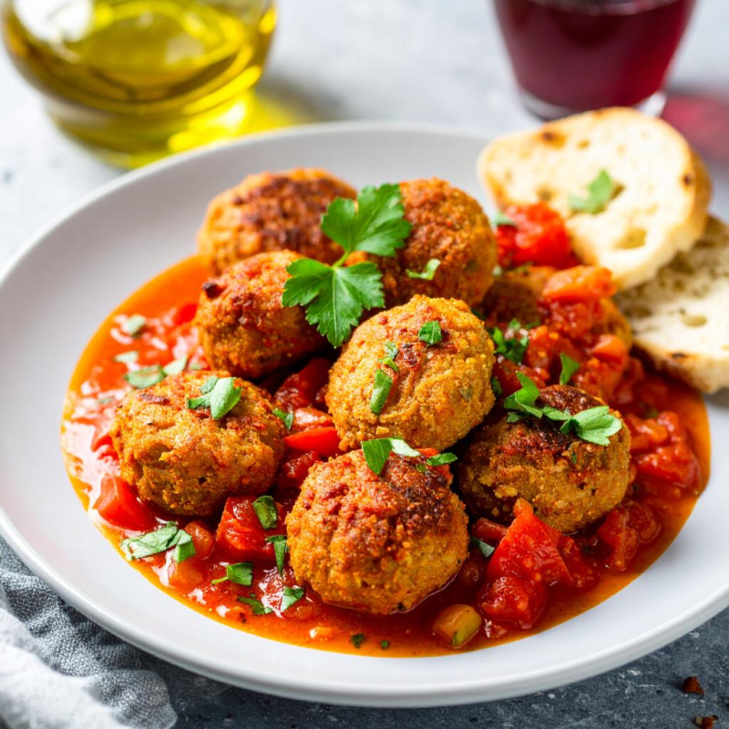 Linsenbällchen in Tomatensauce