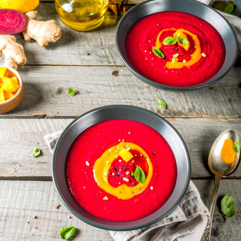 Rote Bete-Mango-Süppchen