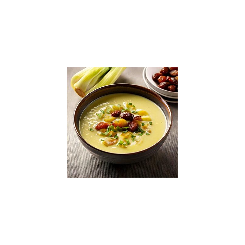 Porreesuppe mit Datteln