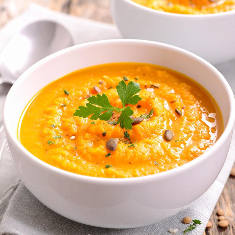 Süßkartoffel-Linsen-Suppe