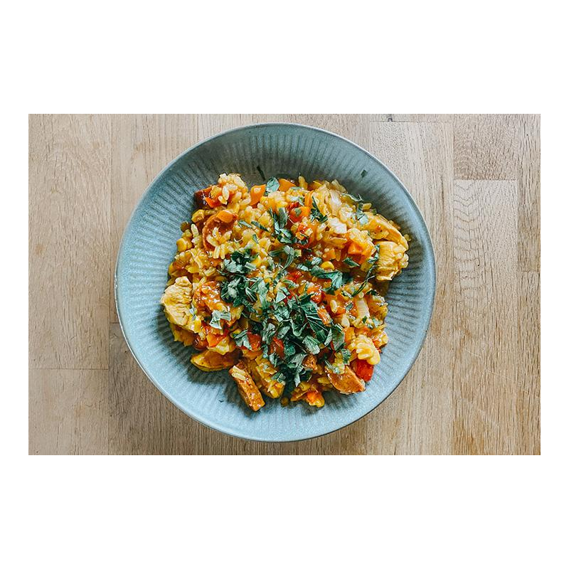 Paella mit Hähnchen und Chorizo