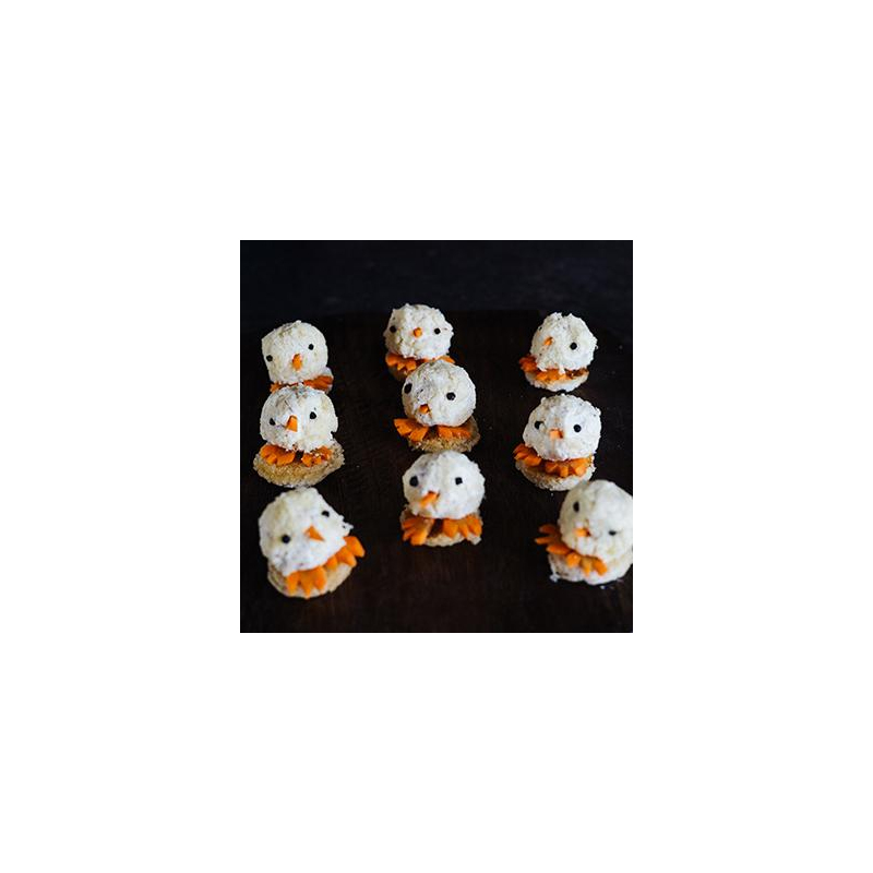Frischkäse-Osterküken-Bällchen