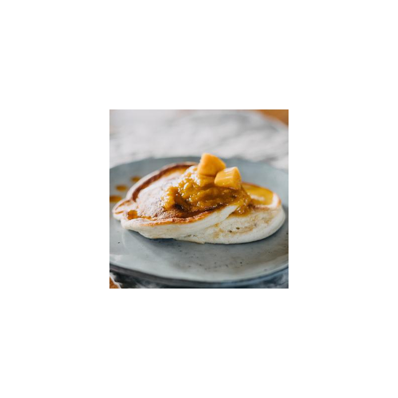 Japanische Pfannkuchen mit Mango-Kompott