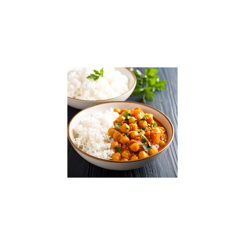 Kichererbsen-Curry mit Reis