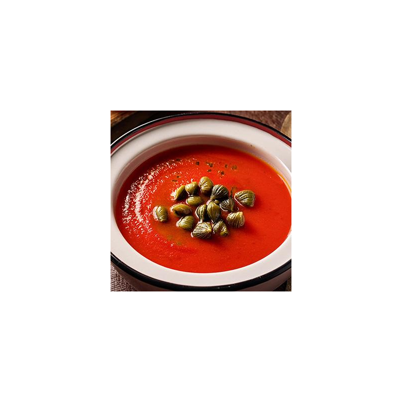 Tomatensuppe mit frittierten Kapern