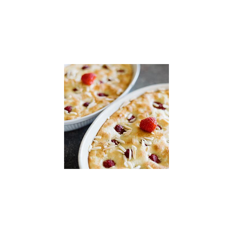Milchreis-Gratin mit frischen Himbeeren
