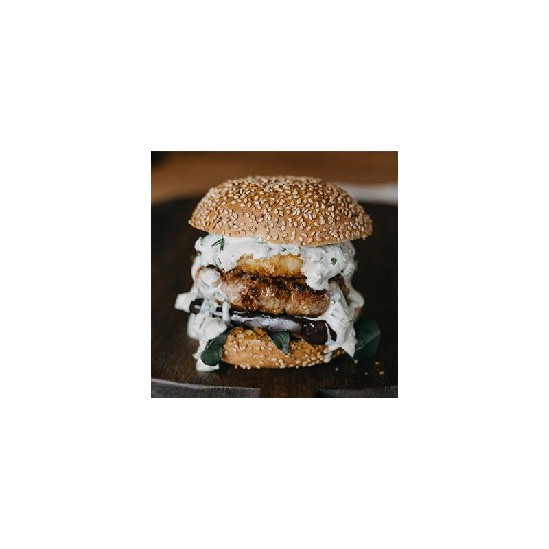 Kräuter Burger mit Panko-Mozzarella