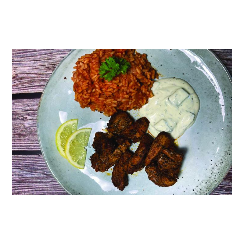 Souvlaki mit Tomatenreis