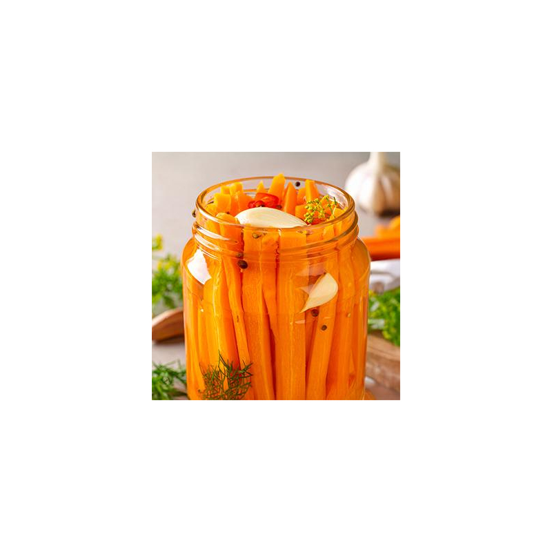 Karottenstängel mit Dill und Knoblauch