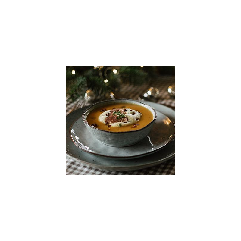 Kürbissuppe mit geräucherter Entenbrust