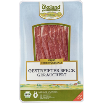 Gestreifter Speck, geschnitten