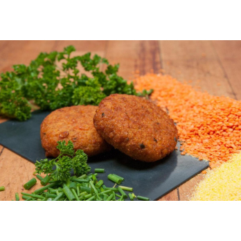 Rote Linse-Polenta Burger vegan (4 Stück)