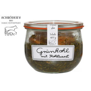 Grünkohl mit Kohlwurst im Weck-Glas