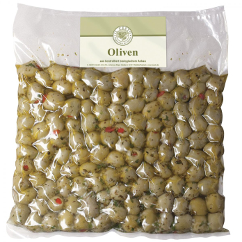 Grüne Oliven gefüllt mit Paprika (Großgebinde)