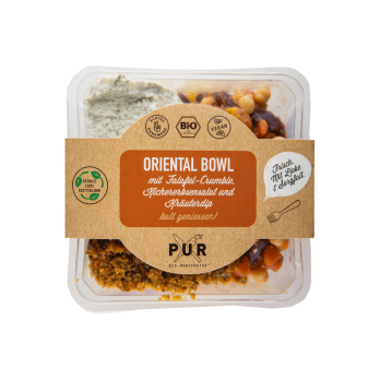 Oriental Bowl Falafelcrumble Kräuterdip