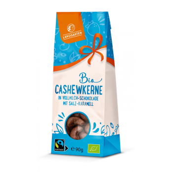 Cashews in Vollmilch Schokolade mit Salz Karamell